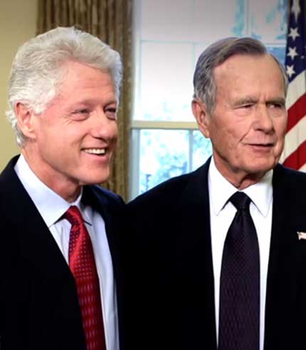 Clinton and Bush